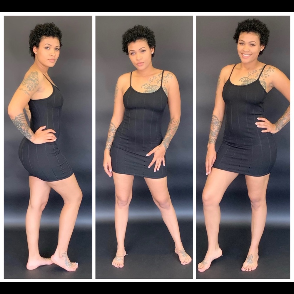 Black bodycon dress
